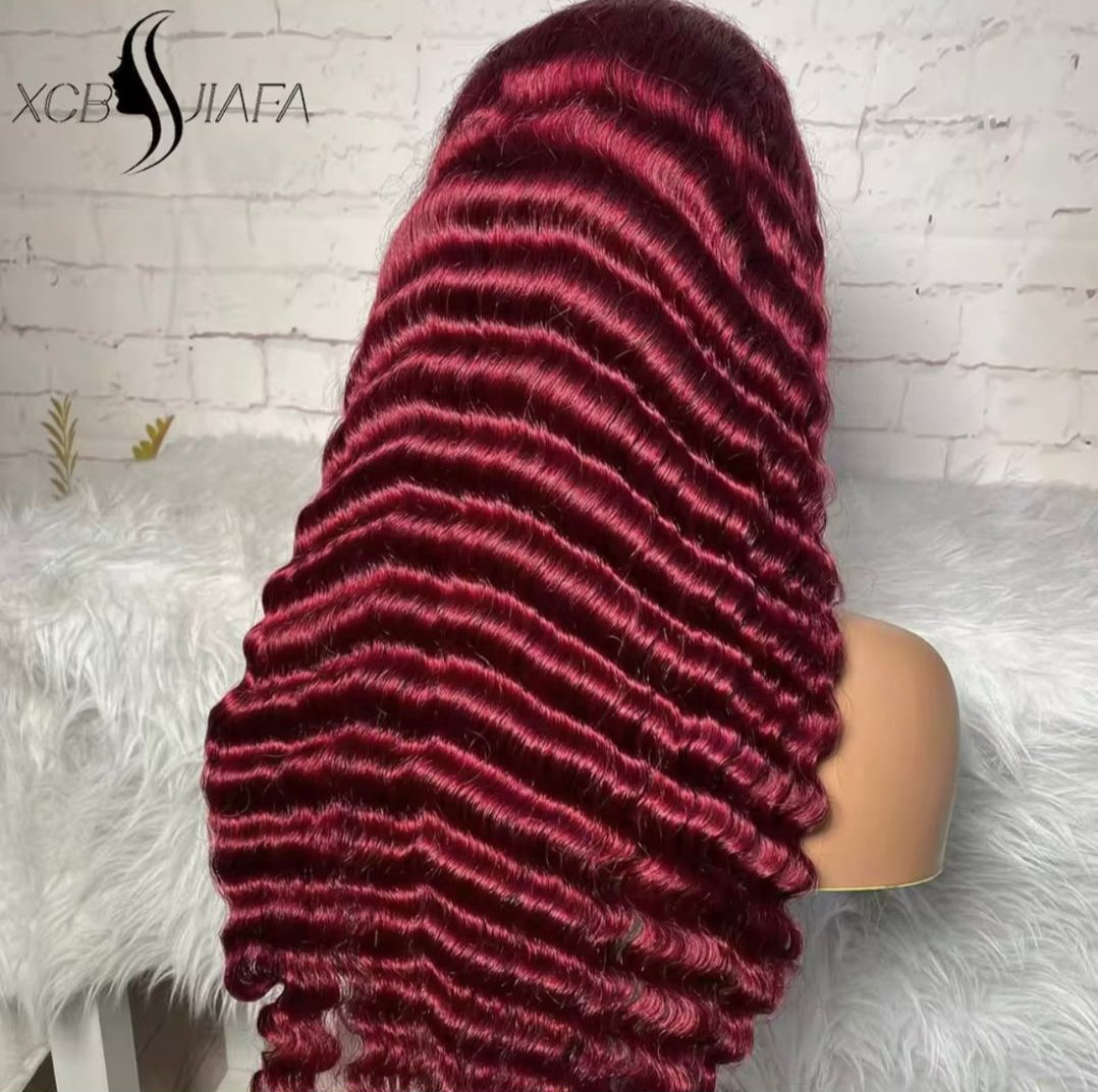 Deep Wave 180 Density Human Hair 13*4 Lace Front Wig