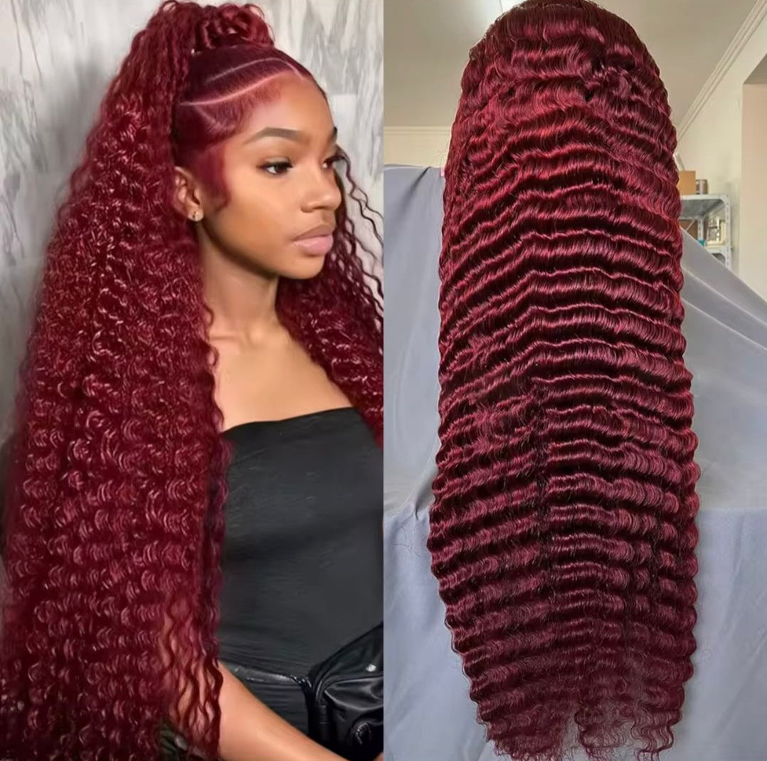 Deep Wave 180 Density Human Hair 13*4 Lace Front Wig
