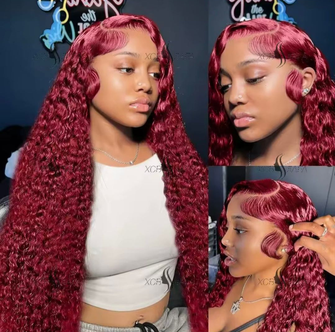 Deep Wave 180 Density Human Hair 13*4 Lace Front Wig