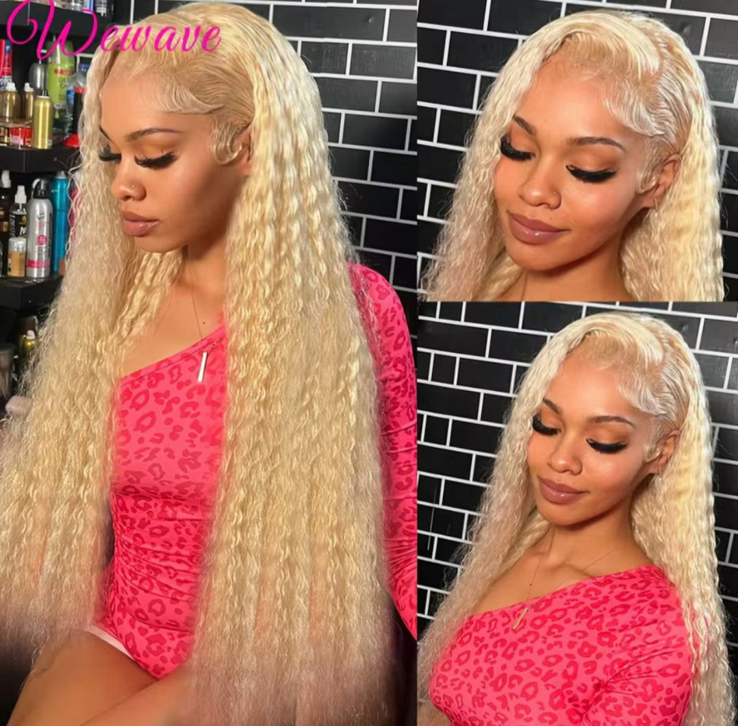 Lace Front Wig 13*4 Curly Blond 200%