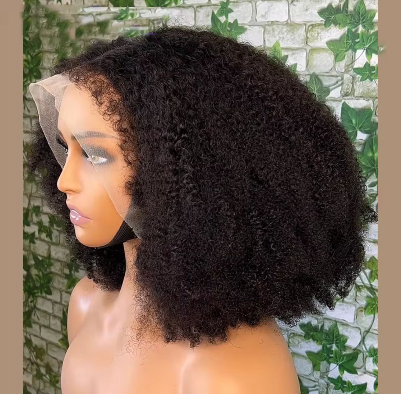 Soft Glueless Short Bob Kinky Curly Pre Plucked Baby Hair